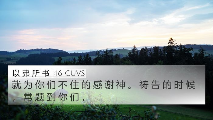 以 弗 所 书 1:16 CUVS Bible Verse Image