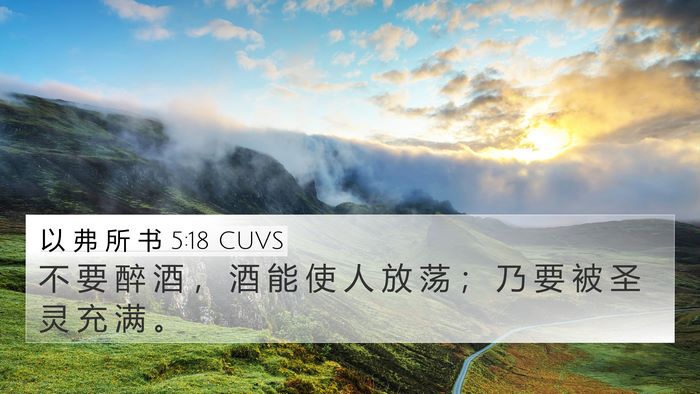 以 弗 所 书 5:18 CUVS Bible Verse Image