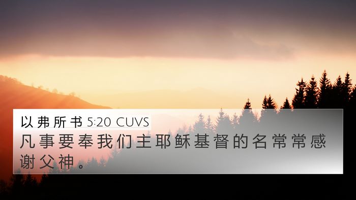 以 弗 所 书 5:20 CUVS Bible Verse Image
