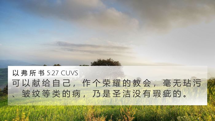 以 弗 所 书 5:27 CUVS Bible Verse Image