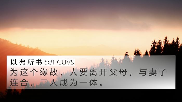 以 弗 所 书 5:31 CUVS Bible Verse Image