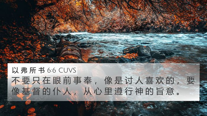 以 弗 所 书 6:6 CUVS Bible Verse Image