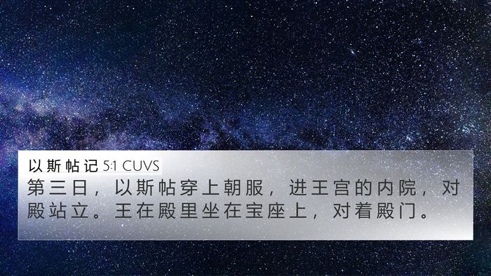 以 斯 帖 记 5:1 CUVS Bible Verse Image