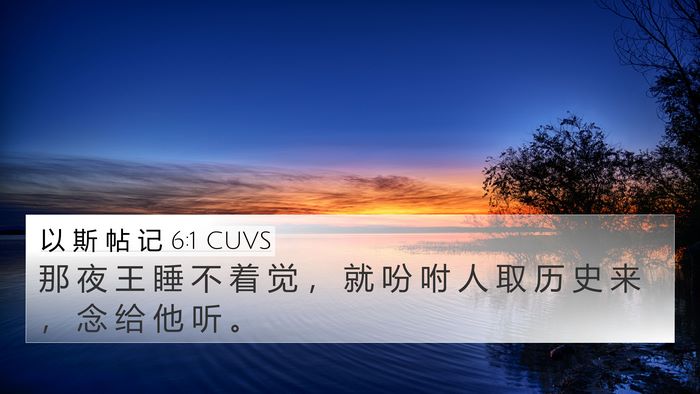 以 斯 帖 记 6:1 CUVS Bible Verse Image