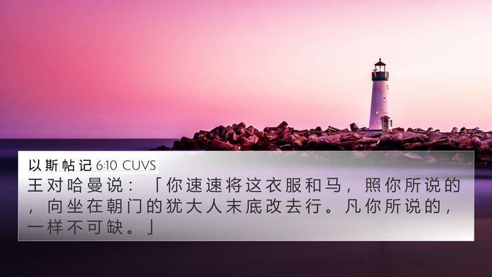 以 斯 帖 记 6:10 CUVS 4K Wallpaper - 王 对 哈 曼 说 ： 「 你 速 速 将 这 - 4K Wallpaper Bible Verse