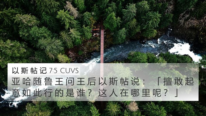 以 斯 帖 记 7:5 CUVS Bible Verse Image