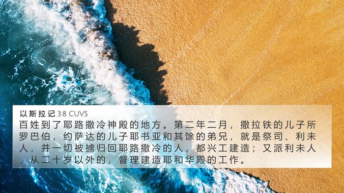 以 斯 拉 记 3:8 CUVS Bible Verse Image