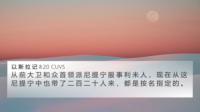 以 斯 拉 记 8:20 CUVS Bible Verse Image