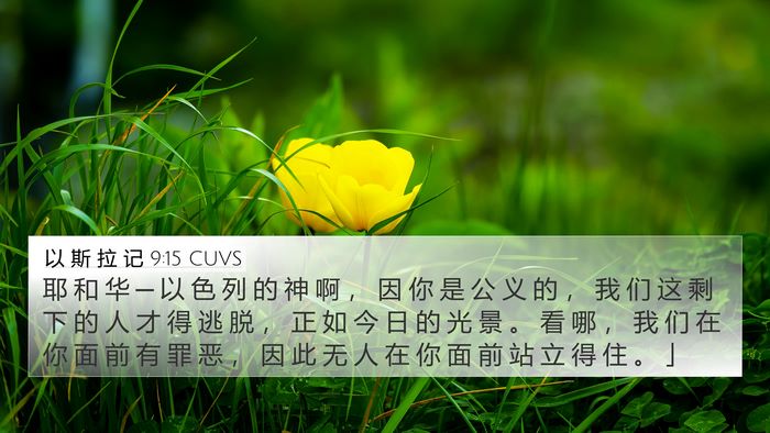 以 斯 拉 记 9:15 CUVS Bible Verse Image