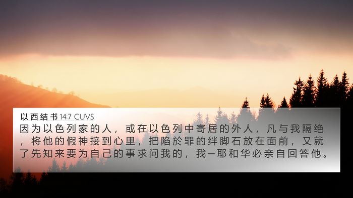 以 西 结 书 14:7 CUVS Bible Verse Image