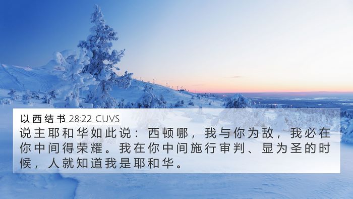 以 西 结 书 28:22 CUVS Bible Verse Image