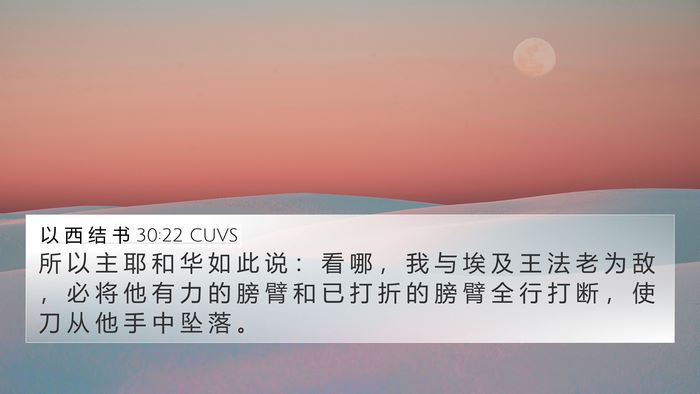 以 西 结 书 30:22 CUVS Bible Verse Image