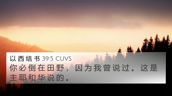 以 西 结 书 39:5 CUVS 4K Wallpaper - 你 必 倒 在 田 野 ， 因 为 我 曾 说 - 4K Wallpaper Bible Verse