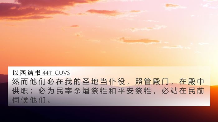 以 西 结 书 44:11 CUVS Bible Verse Image