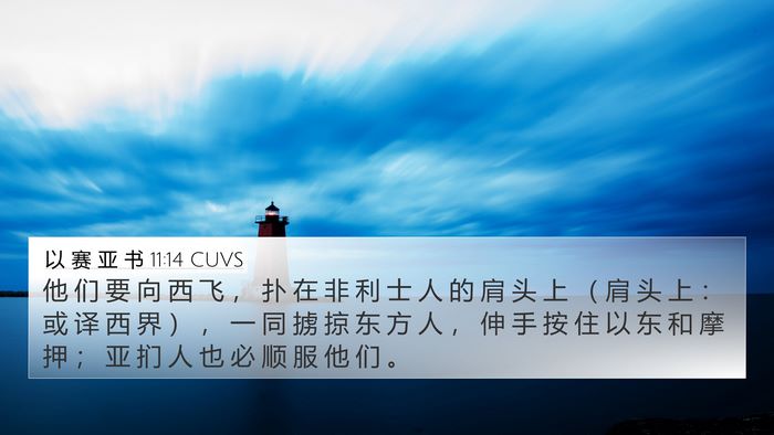 以 赛 亚 书 11:14 CUVS Bible Verse Image