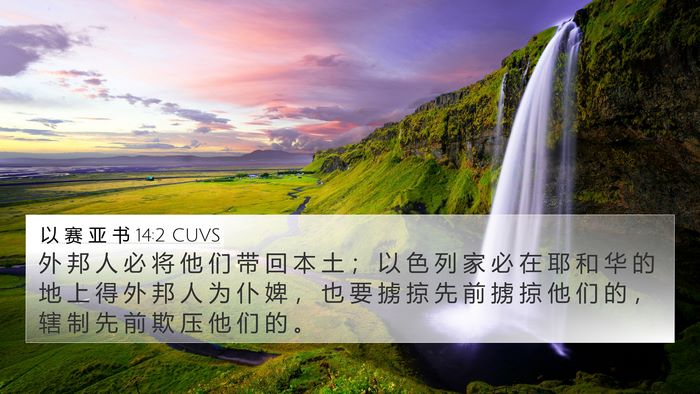 以 赛 亚 书 14:2 CUVS Bible Verse Image