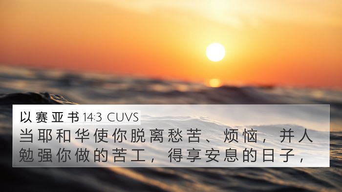 以 赛 亚 书 14:3 CUVS Bible Verse Image