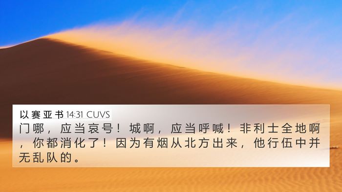 以 赛 亚 书 14:31 CUVS Bible Verse Image