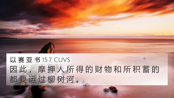 以 赛 亚 书 15:7 CUVS 4K Wallpaper - 因 此 ， 摩 押 人 所 得 的 财 物 和 - 4K Wallpaper Bible Verse