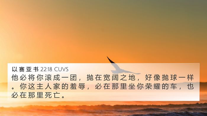 以 赛 亚 书 22:18 CUVS Bible Verse Image
