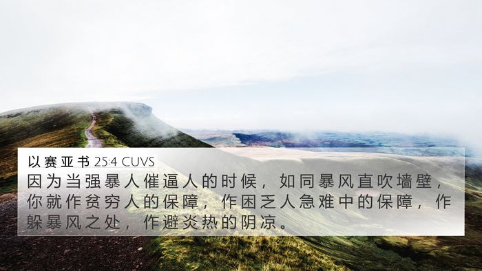 以 赛 亚 书 25:4 CUVS Bible Verse Image