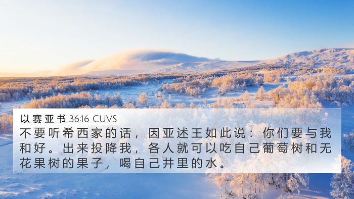 以 赛 亚 书 36:16 CUVS Bible Verse Image
