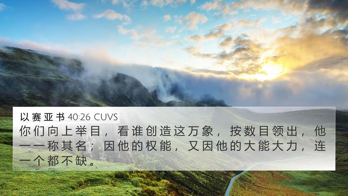 以 赛 亚 书 40:26 CUVS Bible Verse Image