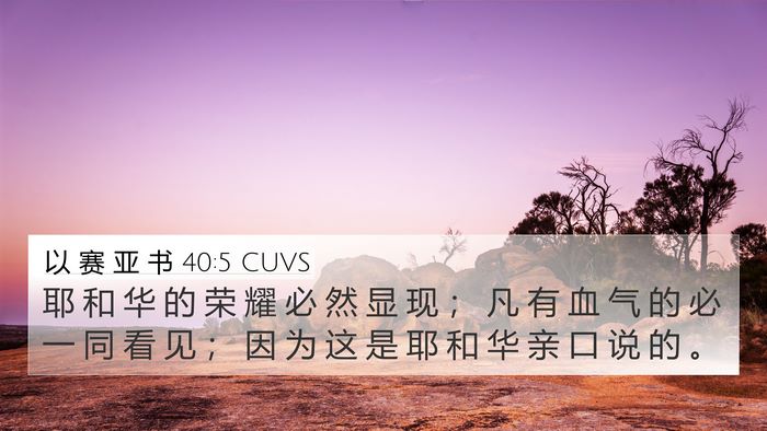 以 赛 亚 书 40:5 CUVS Bible Verse Image