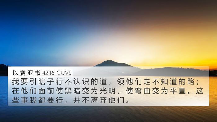 以 赛 亚 书 42:16 CUVS Bible Verse Image
