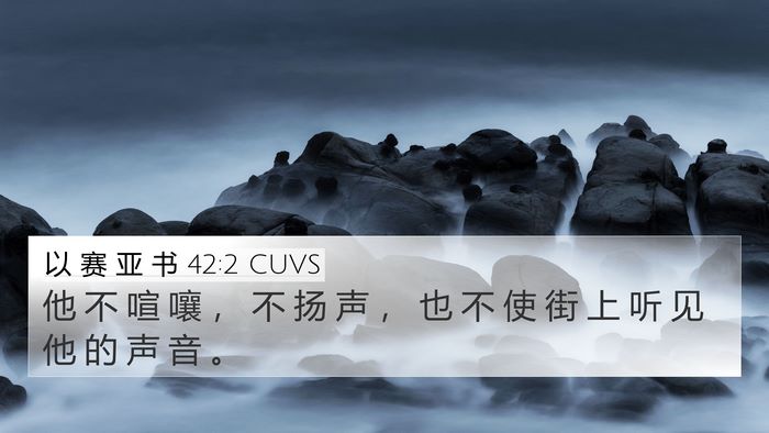 以 赛 亚 书 42:2 CUVS Bible Verse Image