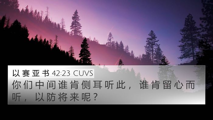 以 赛 亚 书 42:23 CUVS Bible Verse Image