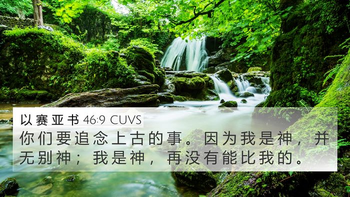 以 赛 亚 书 46:9 CUVS Bible Verse Image