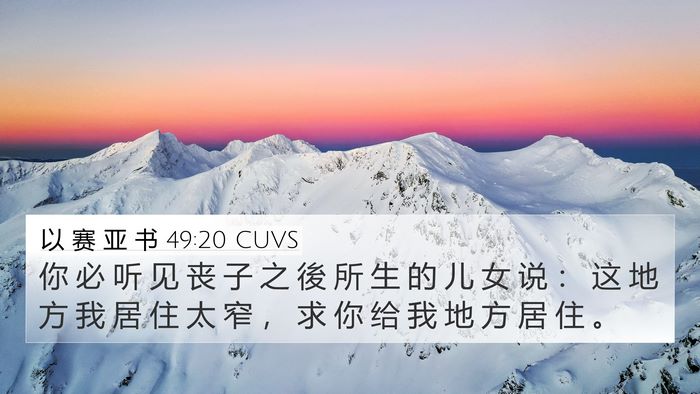 以 赛 亚 书 49:20 CUVS Bible Verse Image