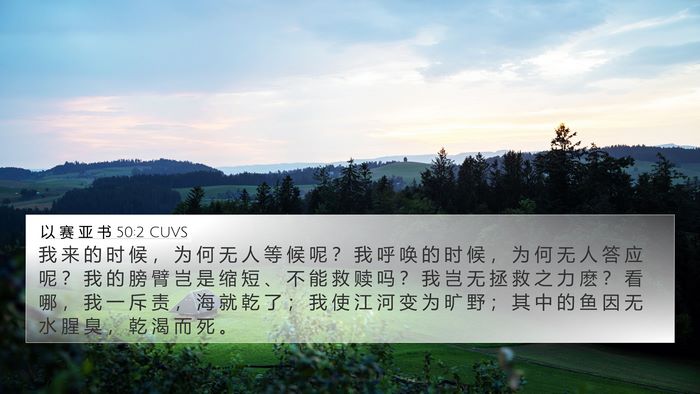 以 赛 亚 书 50:2 CUVS Bible Verse Image