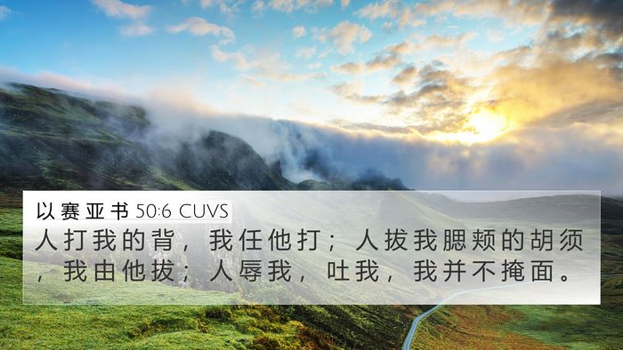 以 赛 亚 书 50:6 CUVS Bible Verse Image