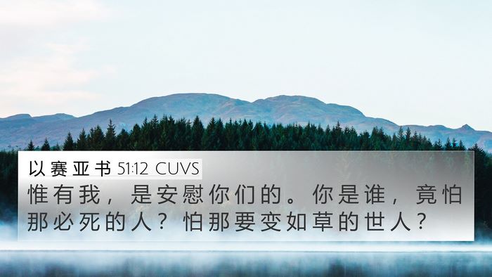 以 赛 亚 书 51:12 CUVS Bible Verse Image