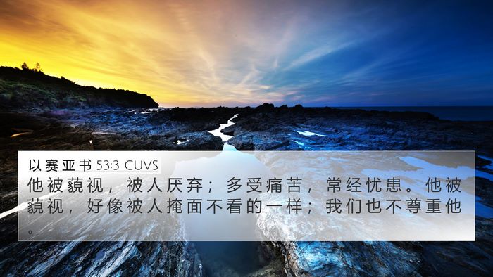 以 赛 亚 书 53:3 CUVS Bible Verse Image