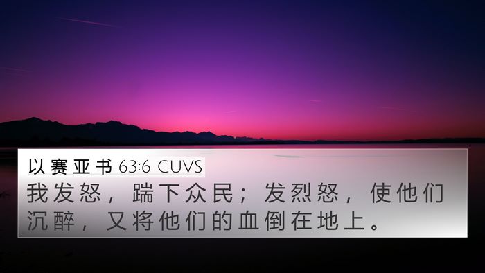 以 赛 亚 书 63:6 CUVS Bible Verse Image
