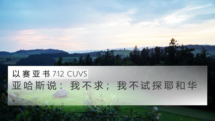 以 赛 亚 书 7:12 CUVS Bible Verse Image