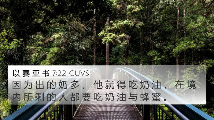 以 赛 亚 书 7:22 CUVS Bible Verse Image