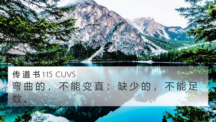 传 道 书 1:15 CUVS 4K Wallpaper - 弯 曲 的 ， 不 能 变 直 ； 缺 少 的 - 4K Wallpaper Bible Verse