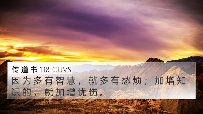 传 道 书 1:18 CUVS Bible Verse Image