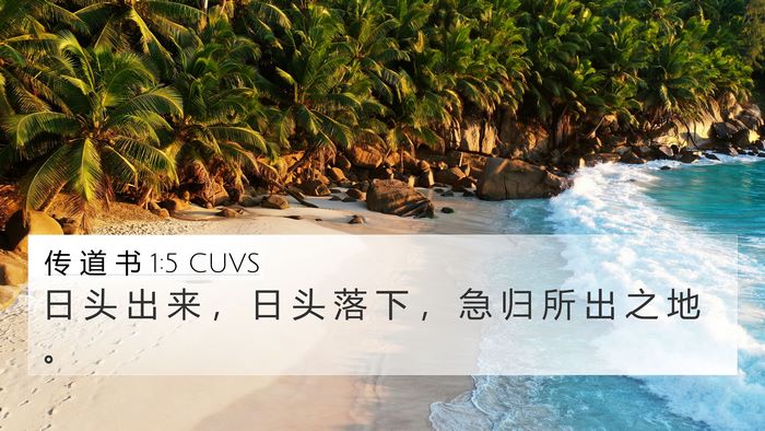 传 道 书 1:5 CUVS 4K Wallpaper - 日 头 出 来 ， 日 头 落 下 ， 急 归 - 4K Wallpaper Bible Verse