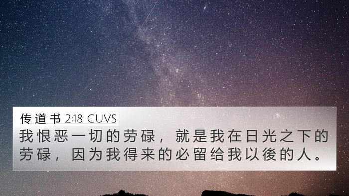 传 道 书 2:18 CUVS Bible Verse Image