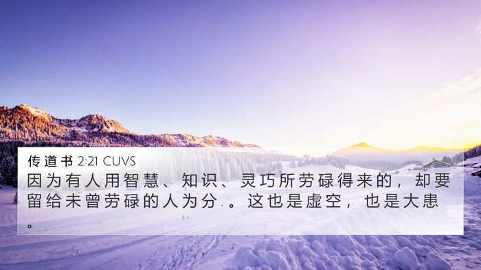 传 道 书 2:21 CUVS Bible Verse Image