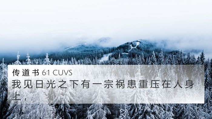 传 道 书 6:1 CUVS 4K Wallpaper - 我 见 日 光 之 下 有 一 宗 祸 患 重 - 4K Wallpaper Bible Verse