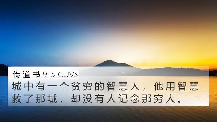 传 道 书 9:15 CUVS Bible Verse Image