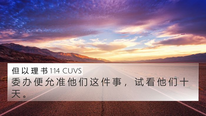 但 以 理 书 1:14 CUVS 4K Wallpaper - 委 办 便 允 准 他 们 这 件 事 ， 试 - 4K Wallpaper Bible Verse