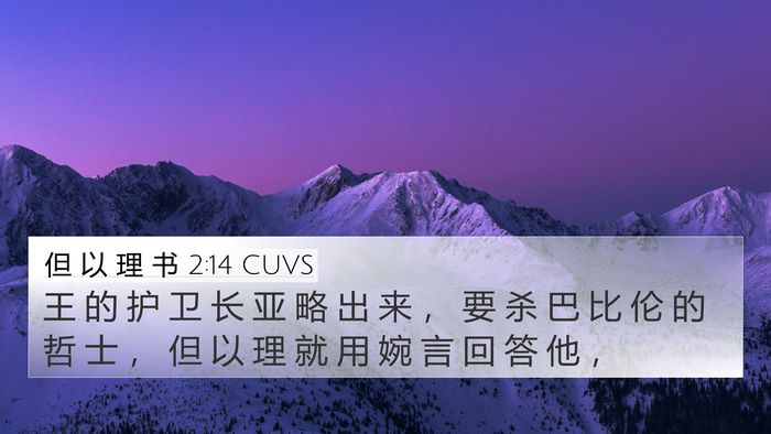 但 以 理 书 2:14 CUVS 4K Wallpaper - 王 的 护 卫 长 亚 略 出 来 ， 要 杀 - 4K Wallpaper Bible Verse