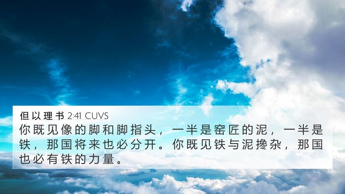 但 以 理 书 2:41 CUVS 4K Wallpaper - 你 既 见 像 的 脚 和 脚 指 头 ， 一 - 4K Wallpaper Bible Verse